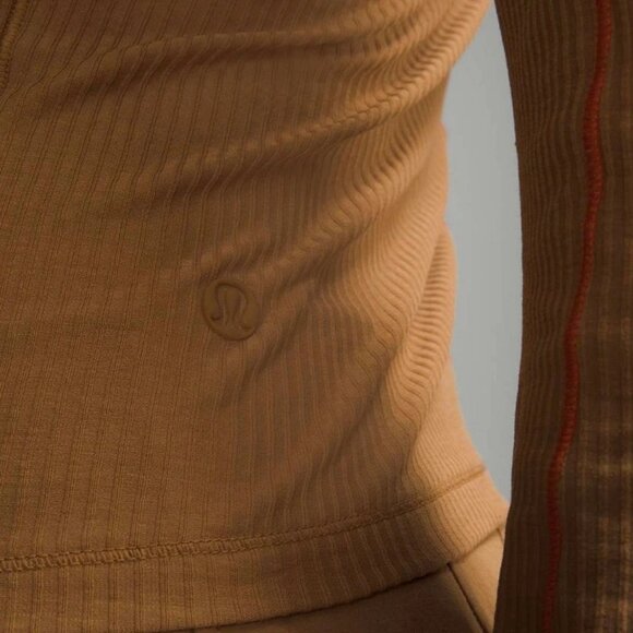 LULULEMON asymetrical ribbed cotton long sleeve shirt size 4 - Picture 2 of 6